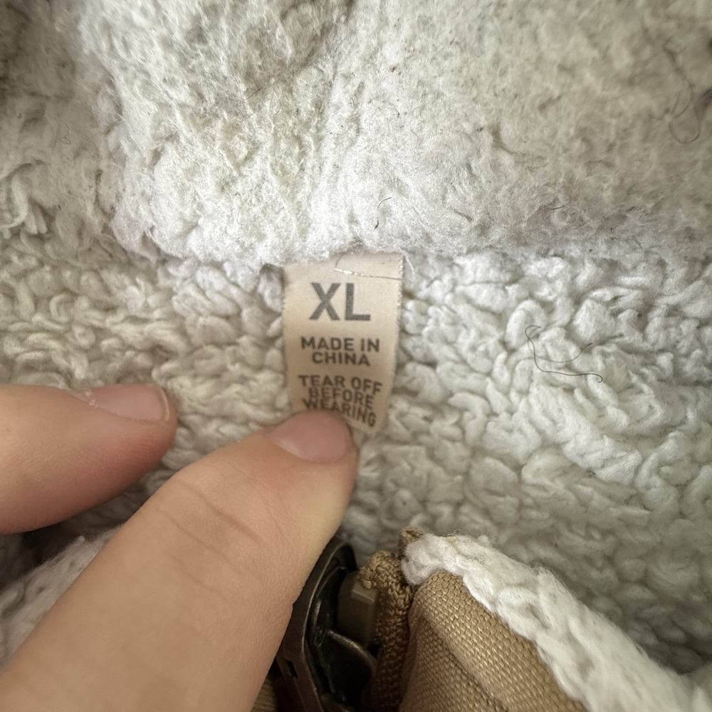 Faux Shearling Vest Women's XL Light Tan / Beige Reversible - Picture 6 of 7